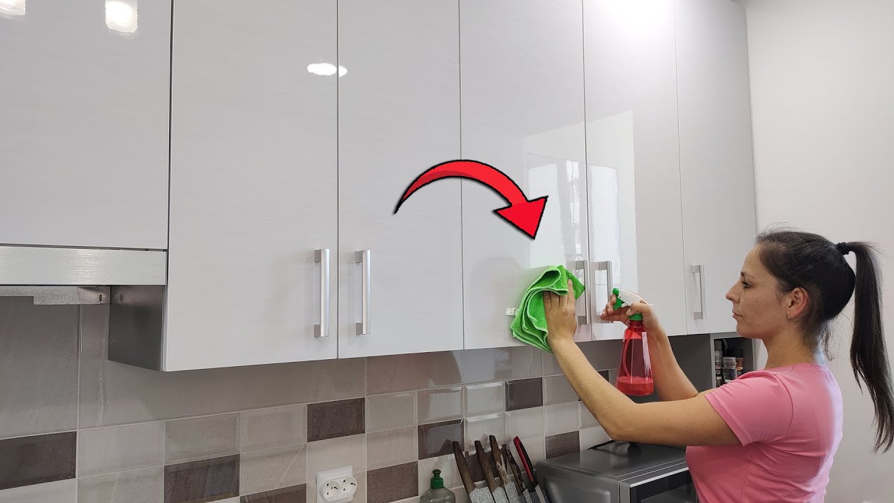 Как помыть фасад кухни от жира дома